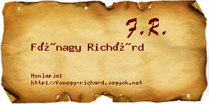 Fónagy Richárd névjegykártya